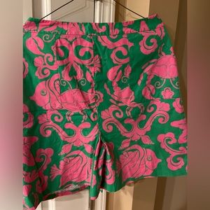 Lilly Pulitzer pink and green sea life skort